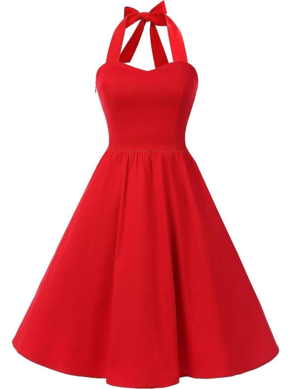 Vintage 1950s Polka Dot Halter Dress | Retro Cocktail Party Dress for Women